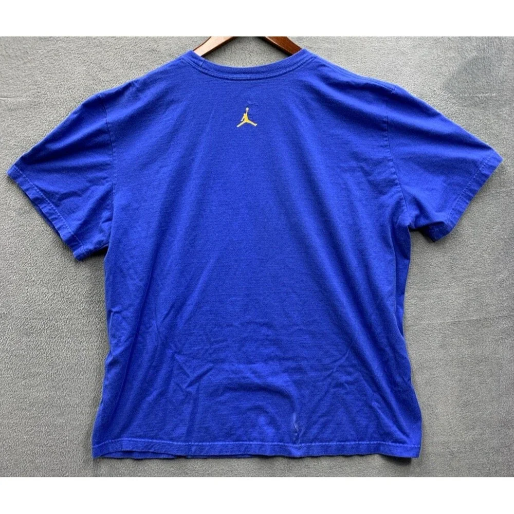 Jordan Graphic Tee T-Shirt Men's Size 2XL Blue Crew Neck 100% Cotton